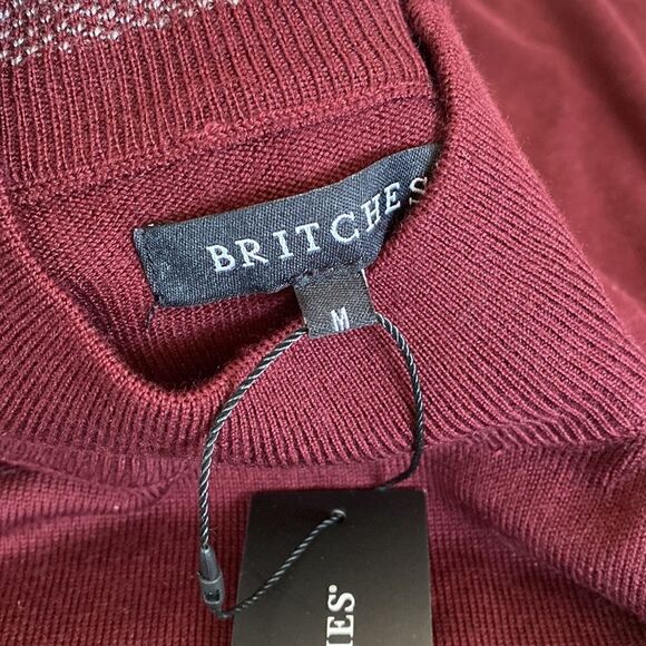 NWT Britches Merino Wool Blend Mock Turtleneck Burgundy - Picture 3 of 8